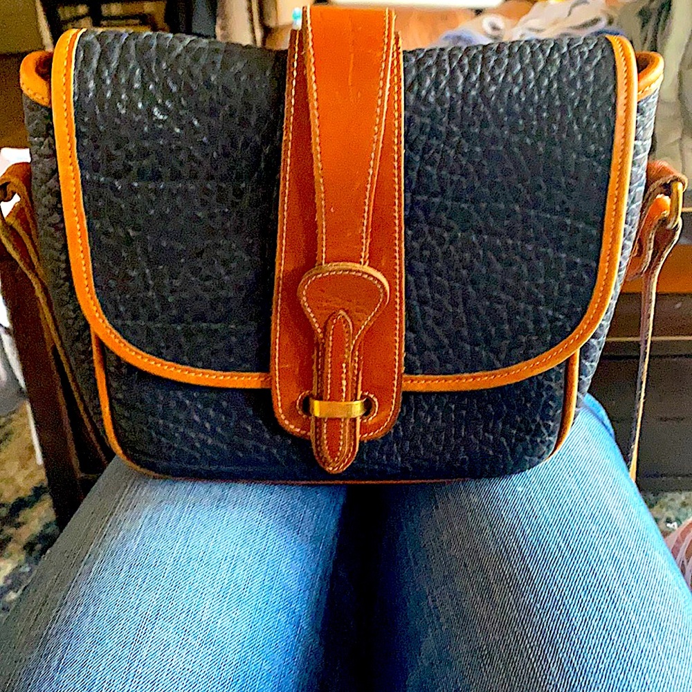 Two-tone leather Crossbody by Dooney and Bourke.